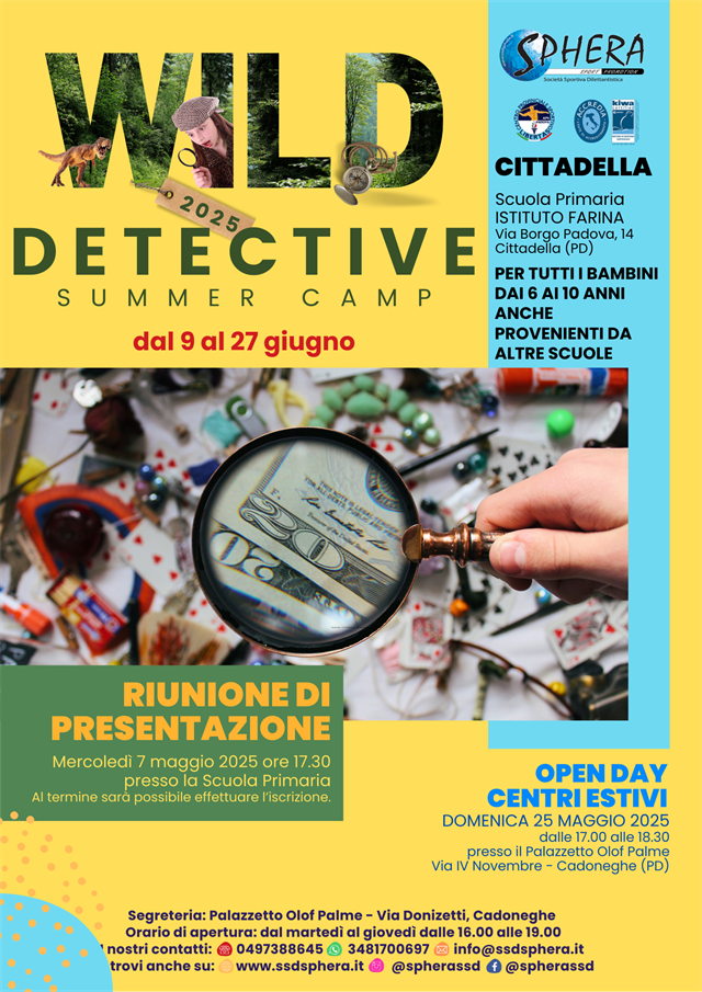 WILD DETECTIVE SUMMER CAMP - dai 6 ai 10 anni