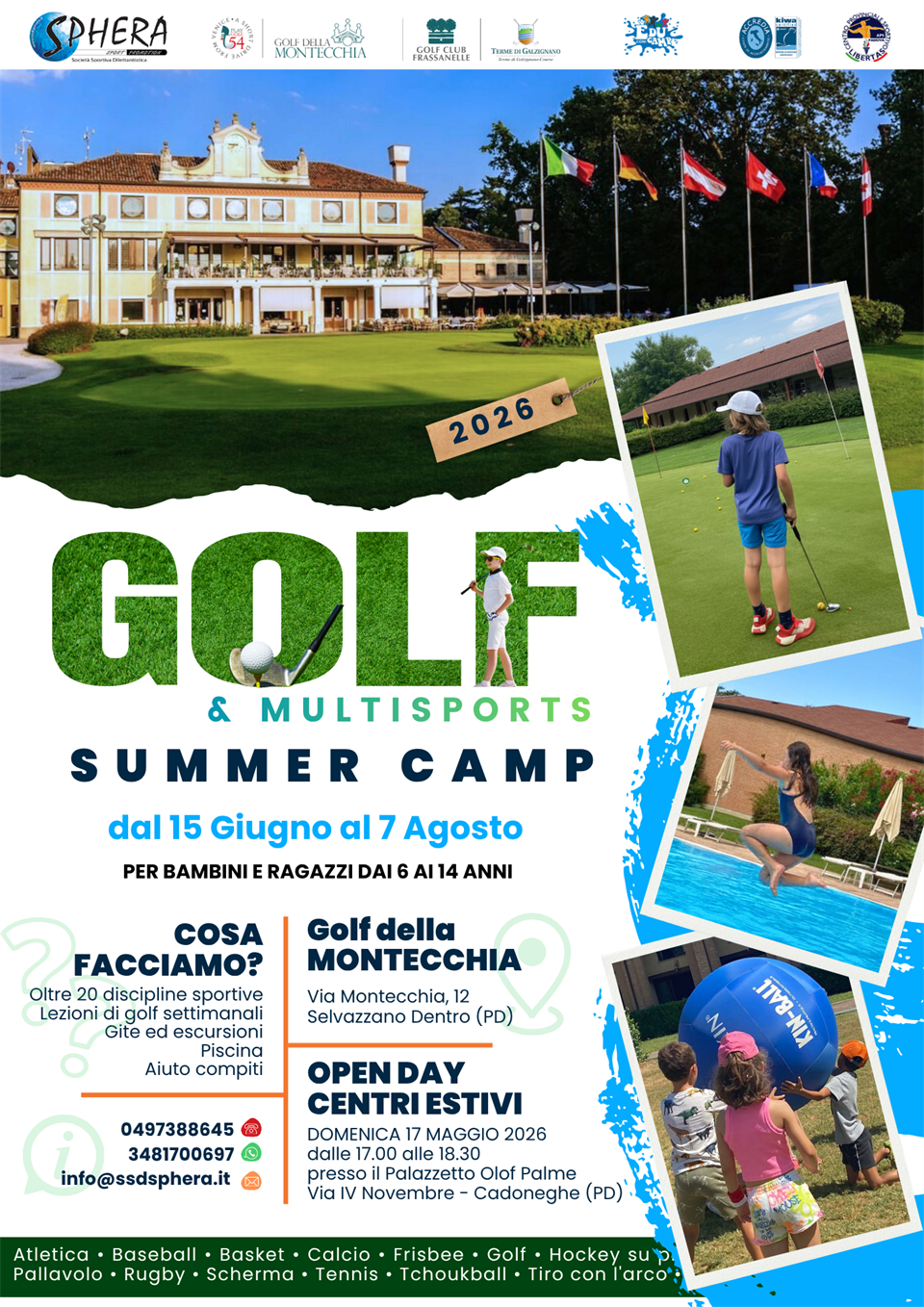 GOLF & MULTISPORTS SUMMER CAMP - dai 6 ai 14 anni