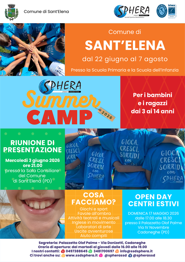 SPHERA SUMMER CAMP - dai 3 ai 14 anni