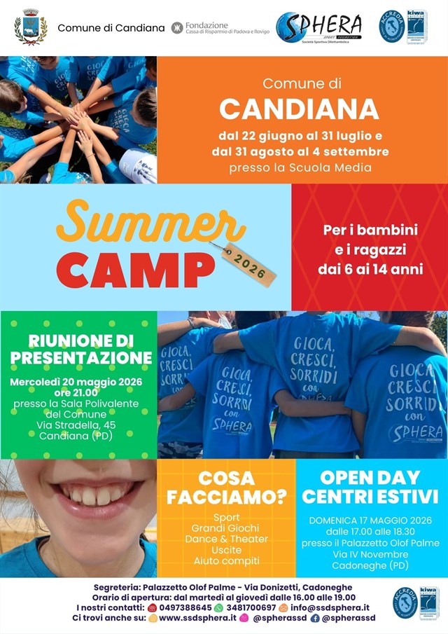 SUMMER CAMP - dai 6 ai 14 anni