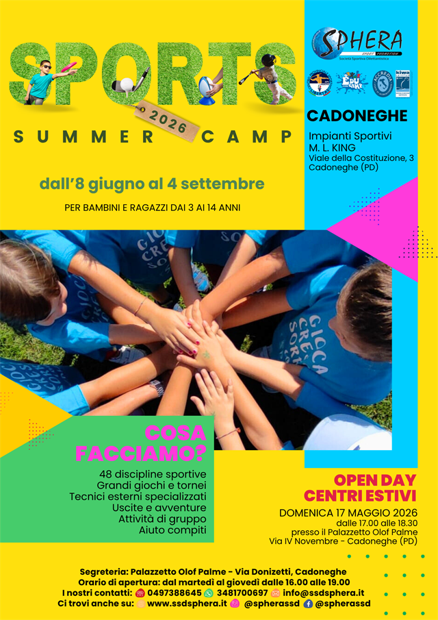 SPORTS KIDS SUMMER CAMP - dai 3 ai 6 anni